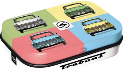 Pepermunt Blikje Trabant - Pop Art mint box 4 x 6 cm