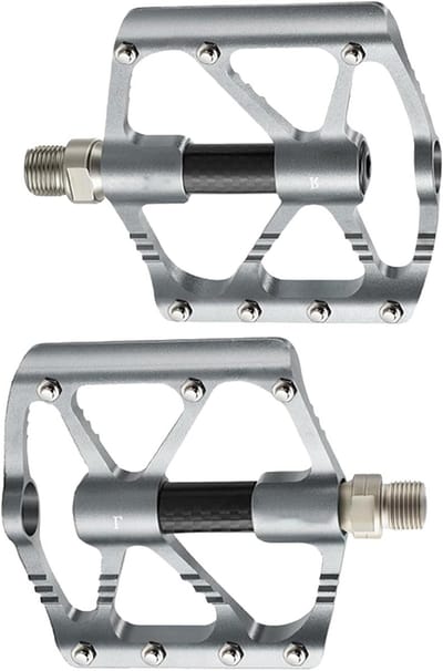 Fiets pedalen - Platte pedalen - Fietsen mountainbike - Verzegelde lagers - 9.5 x 9.2 cm - Zilver