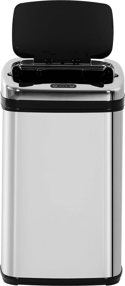 Killogood Automatische afvalbak van 30 liter - gemaakt van roestvrij staal met een bewegingssensor - geschikt voor kantoren - slaapkamers - keukens - enz. - zilverkleurig.