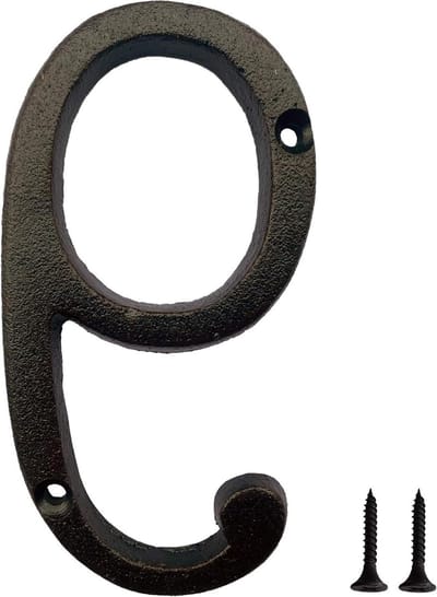Huisnummer Metaal - Adresnummer Deur - Huis Decoratie - Eenvoudige Installatie - 5.5 Inch - Zwart