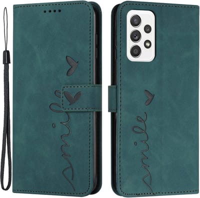 Coverup Hoesje - Geschikt voor Samsung Galaxy A53 Hoesje - Coverup Smile Book Case - Groen