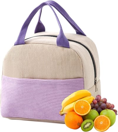 Thermische Lunchtas, Waterdichte Tas voor Kantoor en School, 26 x 21 x 18 cm, Paars, Ideaal voor Maaltijden en Snacks