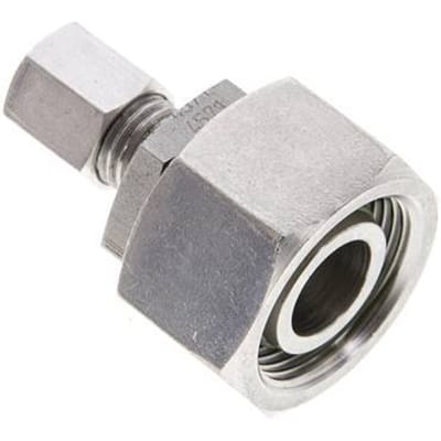 6L & 18L RVS Rechte Snijringkoppeling Draaidoorvoer 315bar FKM O-ring en Afdichtconus ISO 8434-1