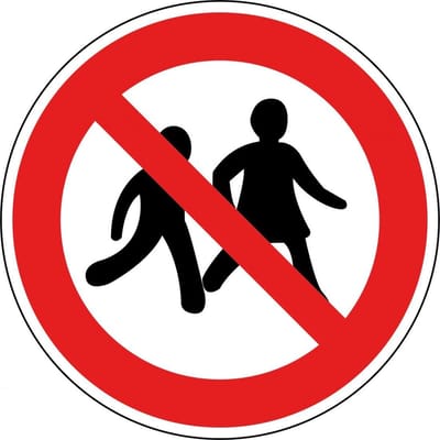 Verboden voor kinderen bord, kunststof, P036 300 mm