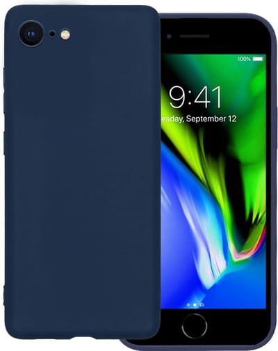 Hoesje Geschikt voor Apple iPhone 7 - Sterk & Shockproof - Hoes Cover - Siliconen Case - Donkerblauw