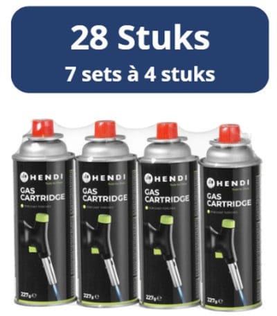 28x HENDI gasbus LPG – voor Koksbrander, kooktoestel en meer - Set van 7 x 4 gasbussen