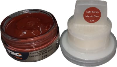 TRG - schoencrème met bijenwas - licht bruin - met bijhorende spons - 50 ml