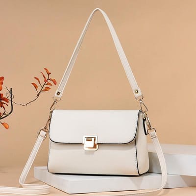 Dernier Sac Atmosphère Facile Tempérament Féminin Sac pour Mère d'Âge Moyen Grande Capacité Bandoulière Simple Sac Bandoulière Décontracté . white