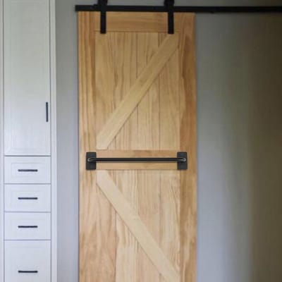 Dailygoods- Trekhendel Zwart - Industriële Stijl - Schuifdeur