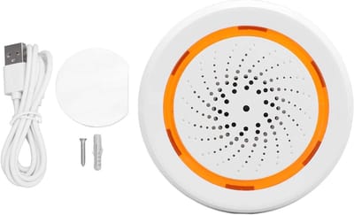 Slim Geluid Alarm - Licht Sirene - Huishoudelijke Beveiliging - App Afstandsbediening - 55 Meter Bereik - Wit