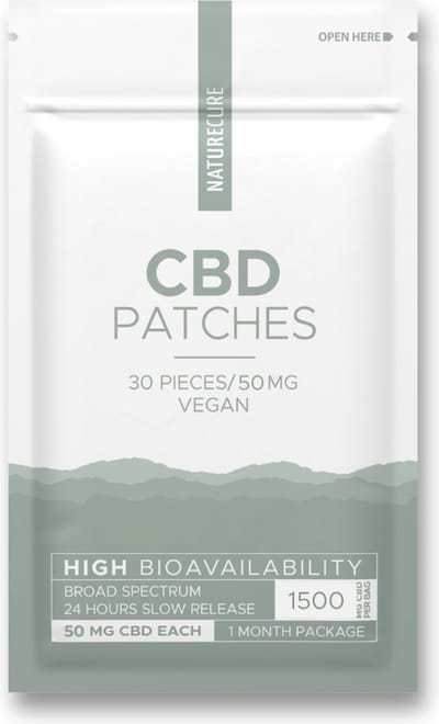 Nature Cure CBD-Pleisters -50 mg CBD- Broad Spectrum 30 stuks