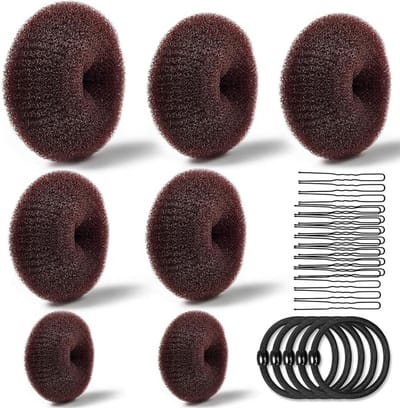 Complete Haarknotenset: 7 Donuts, Elastiekjes & Haarklemmen voor Alle Kapsels