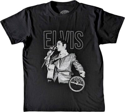 Elvis Presley - Elvis Live Portrait Heren T-shirt - S - Zwart