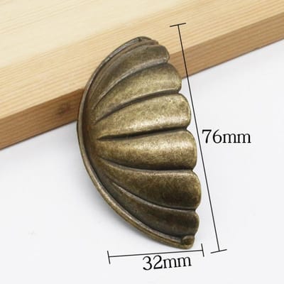 1 Pièce Boutons Poignées Coquille pour Placards Vintage Poignées de Tiroir Poignées de Porte Alliage Cuisine Zinc Commode Cabinent 7.6x3.2cm