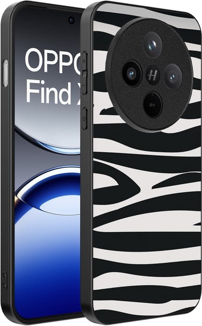 Smartphonica Telefoonhoesje Geschikt voor Oppo Find X8 met zebra opdruk - TPU backcover case zebra design - Zwart Wit geschikt voor Oppo Find X8