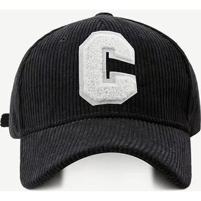 Mode Corduroy Baseballpet Dames Letter C Snapback Pet Vrouwen Shoppen Verkleden Verstelbare Casual Petten Hip Hop Petten zwart