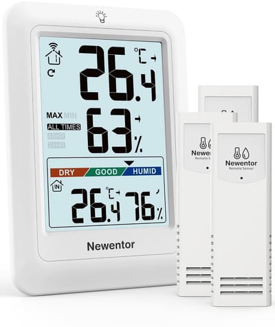 Draadloos Weerstation Binnen Buiten met 3 Sensoren, Hygrometer en Luchtvochtigheidsmeter