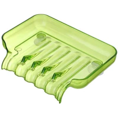 Creatieve waterval zeephouder antislip zeepbakje zuignap afvoer zeep douche zeepcontainer plastic zeepbakje voor badkamer groen