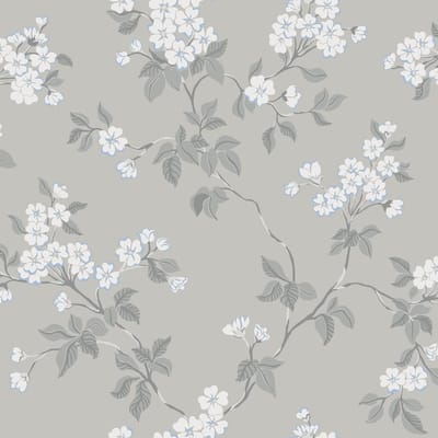 Duro Vliesbehang 679-01 - Blommor & Blad - Botanisch Grijs - 53cm x 10.05m