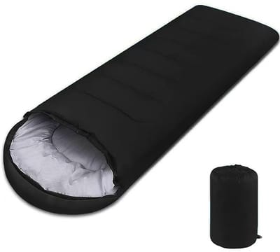 Lichtgewicht Slaapzak - Outdoor Slaapzak - Kamperen en Hiken - Drie Seizoenen Gebruik - 210 x 75 cm - Zwart