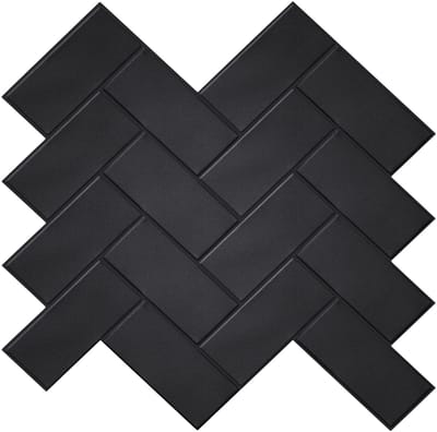 BRENZOOS - 3D Vinyl Wandtegel Stickers - Zelfklevend - Zwart - Geschikt voor Keuken en Badkamer - Waterdicht - 30x30cm - 10 Stuks