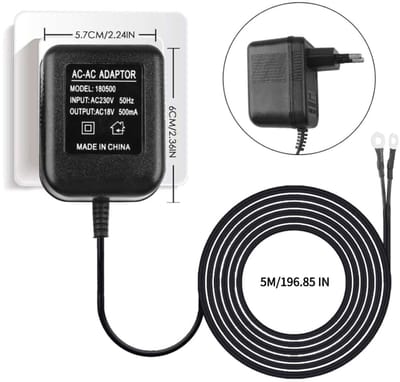 Video deurbel adapter - 5 M kabel - 230v-18v - AC230V, 50Hz , 500mA - Doorbel power adapter - Voeding deurbel - Stroom adapter deurbel - Universeel transformator - transformator Geschikt voor deurbel