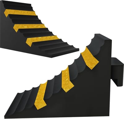 2 Stuks 25X16X19Cm Steunblokken Aanhänger | Gummi Draagbare Remblokken Met Greep Gebogen Oprijblokken Parkblokken Set | Anti-Verschuivende Compensatieblokken | Geschikt Voor Woonwagens, Campers En Caravans | NAIZY