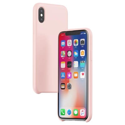 Baseus Original LSR Series Liquid Silicone Gel Case geschikt voor iPhone X XS Hoes - Roze