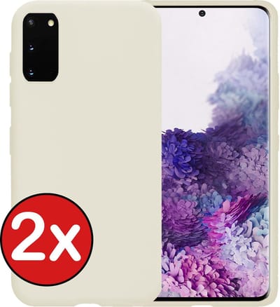 Hoesje - 2 Stuks - Geschikt voor Samsung Galaxy S20 - Sterk & Shockproof - Telefoonhoes - Back Cover - Case Siliconen - Telefoon Hoes - Wit