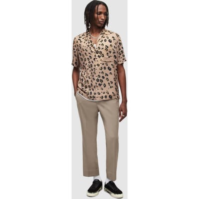 AllSaints Manado Ss Shirt Beige Size: XL | Casual Shirts Outlet | Heren | Beige
