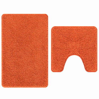 vidaXL - 2-delige - badmat - set - in - oranje - met - antislip - van - polypropyleen