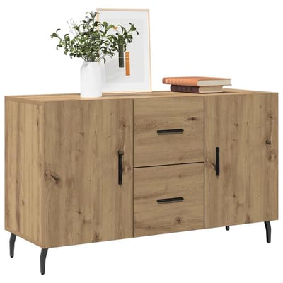 vidaXL - Dressoir - 100x36x60 - cm - bewerkt - hout - artisanaal - eikenkleurig