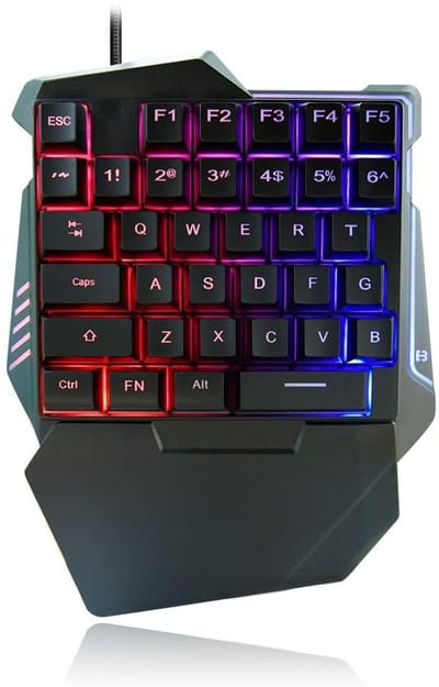 Store_7 - Gaming-Toetsenbord - Mini-gamingtoetsenbord - Ergonomisch ontwerp - Draagbaar - RGB-kleur Backlit - Silent Keyboard - Geschikt voor gamer...