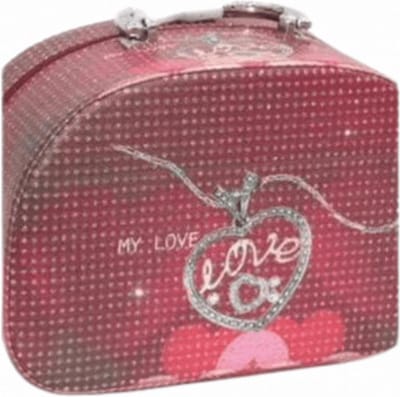 Guardian beauty Beautycase - Make Up Tasje glanzend met Spiegel 3 in 1 (3 Stuks) | Opberg Etui / Cosmetica Organizer Reis Tas Case - My love print Heart print