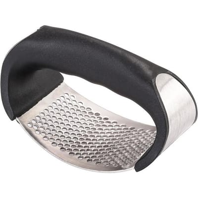 Stainless Steel Garlic Press, Manual Curved Garlic Masher, Garlic Masher, Garlic Squeezing Machine noir