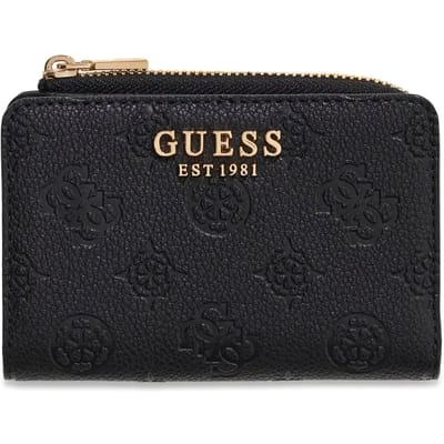 GUESS portemonnee Blake SLG Zip Around Card Case Black Logo zwart