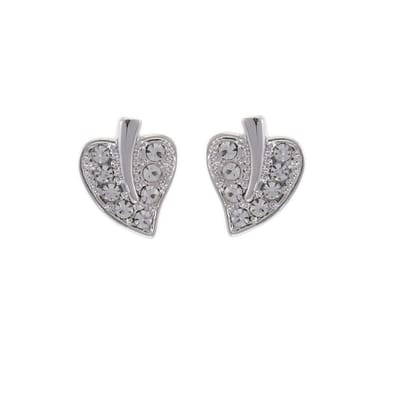 Behave - Oorknoppen dames - zilverkleur blad kristal - elegant stijlmoment
