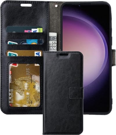 Portemonnee Book Case Hoesje Geschikt voor: Samsung Galaxy S23 - Zwart