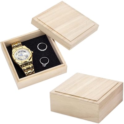 Dailygoods- Opbergdozen 2 stuks - Houten Dozen met Deksel - Antieke Witte Kleur - Sieradenopslag - Geschenkverpakking - Duurzame Constructie - Sieradenbox
