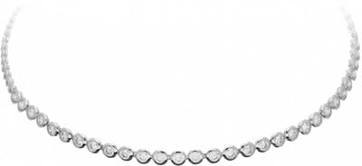Classics&More tenniscollier - Vrouwen -Zirkonia - Zilver gerodineerd- 45 cm