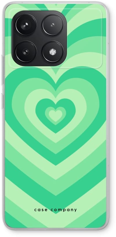 Case Company® - Hoesje geschikt voor Xiaomi Poco F6 Pro hoesje - Hart Groen - Soft Cover Telefoonhoesje - Bescherming aan alle Kanten en Schermrand