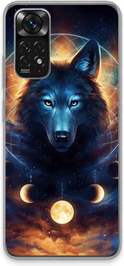 Case Company® - Hoesje geschikt voor Xiaomi Redmi Note 11 hoesje - Wolf Dreamcatcher - Soft Cover Telefoonhoesje - Bescherming aan alle Kanten en Schermrand
