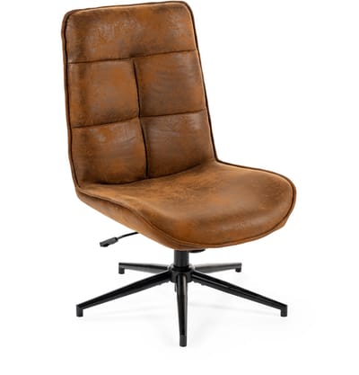 MEUBLES COSY Fauteuil – Draaibaar 360° Vintage Suédine - Bruin
