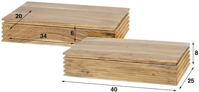 Fraaai - Hugo nachtkastjez - groot - massief acacia naturel | set van 2
