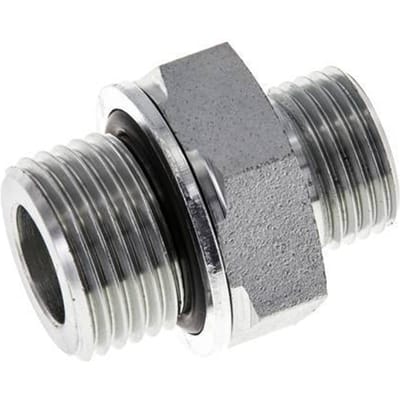 UN 11/16''-16 x G 1/2'' Verzinkt Stalen Borstnippel ORFS 630 Bar - Hydrauliek - FL2S-M-EZE-011U-012G-O