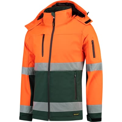 Tricorp Soft Shell Jack EN471 bi-color - Workwear - 403007 - fluor oranje / groen - Maat L