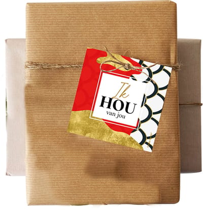 Set 5 kadokaartjes klein – hou van jou - valentijn - liefde - love - Wildcards