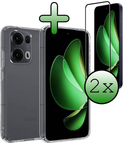 Hoesje Met 2x Screenprotector - Geschikt voor Oppo Reno 13 Pro - Sterk & Shockproof - Back Cover - Siliconen Case - Telefoon Hoes - Transparant