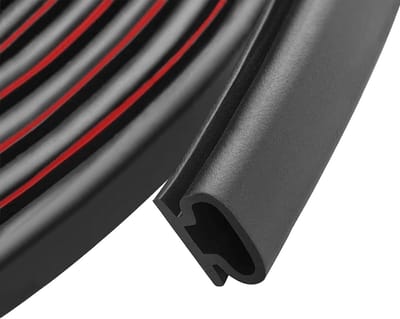 Draught Strip D-vormige Zelfklevende Rubber Deur- en Raamafdichting voor Geluidsisolatie en Weerbescherming, Zwart, 7 Meter