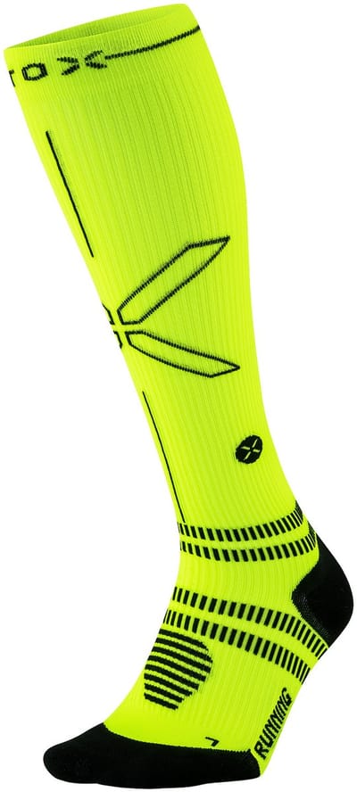 STOX Energy Socks Hardloopsokken Heren - Compressiekousen - Compressie Sokken Hardlopen - Sportsokken Geel - Maat M: 40-44 - 1 Paar